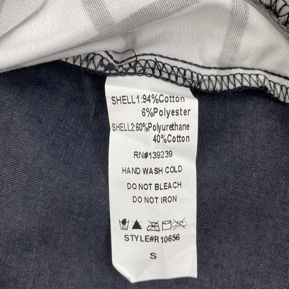 DO + BE Sz S Grid Print / Vinyl Back Top Short Sleeve Blouse NWT - Picture 6 of 11